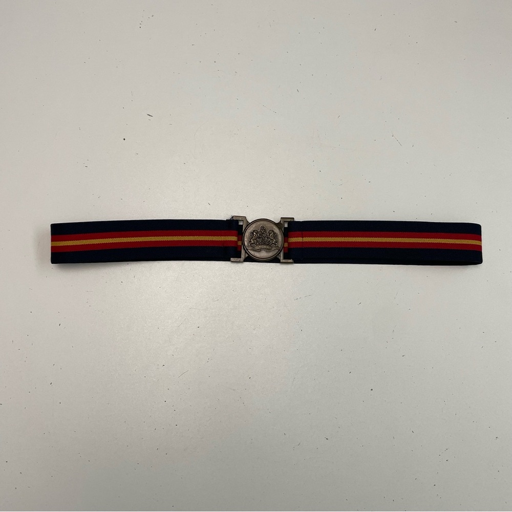 Polo Ralph Lauren Belt Stretchy Elastic Metal Buckle Blue Red Yellow Bronze